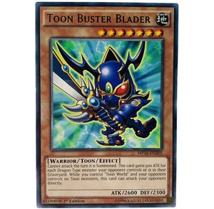 YUGIOH Toon Buster Blader MP16-EN205 BOSH-EN038 Rare Card 1st Edition LP-NM