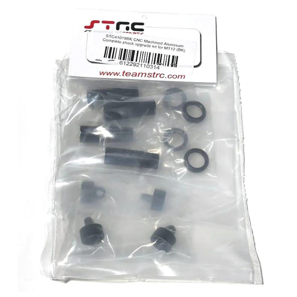 STRC STC41019BK CNC Machined Aluminum Complete Shock Kit Black : Associated MT12 - Image 1 of 1