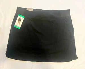 32 Degrees COOL: Elastic Waist, 18.75 Inch Skort Skirt With Shorts: Black, XL - Picture 1 of 4