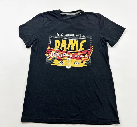 Adidas Damian Lillard Shirt Mens Medium Black Portland Trail Blazers Cover