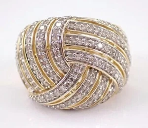 Herren 3 kt runder echter Moissanit Tester Pass Ehering 14 K Gelbgold plattiert - Bild 1 von 9