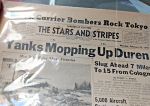 Stars and Stripes Newspaper Marseilles February 26, 1945 Yanks Mopping Up - Picture 1 of 5
