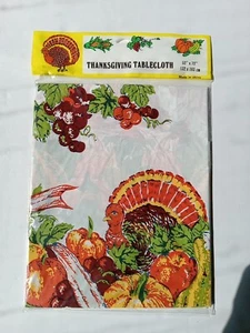 Mantel de Acción de Gracias Pavo Plástico Cena Otoño Vacaciones Otoño Mesa 52"x72" - Imagen 1 de 7