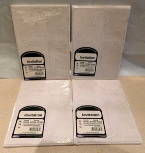 New Sealed (4) 10 Cards Easy To Print Invitation Kit 5.5" x 7.75" Stone Cross - Picture 1 of 3