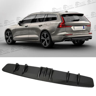 Divisor de labios de parachoques difusor trasero inferior negro brillante para Volvo S40 S60 S70 S80 Foto 1 de 4