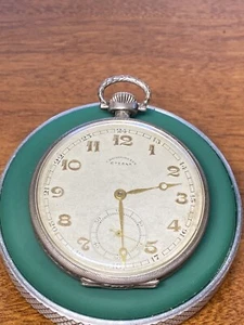 Orologio da tasca ETERNA Chronometer 12s Art Decò 900 argento - FUNZIONANTE - Foto 1 di 12