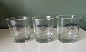 3 x JACK DANIELS OLD No.7 SQUARE TUMBLE WHISKEY GLASSES - Picture 1 of 3