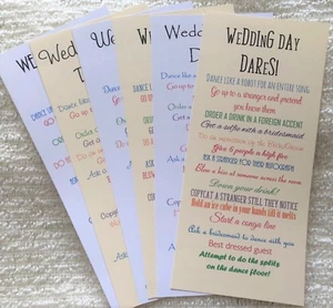 x12 Wedding Day Dares Game Cards Activity Table Decoration - Picture 1 of 3