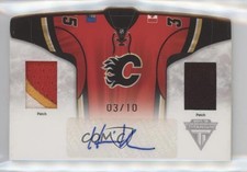 2011 Panini Titanium Home Sweaters Memorabilia /10 Henrik Karlsson #4 Patch Auto