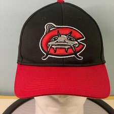 Carolina Mudcats Hat Black Red Adjustable Baseball Cap OSFM OC Sports MiLB