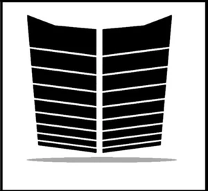 Classic Retro Stripes Matte Black Hood Decal Fits Jeep 99-04 Grand Cherokee WJ - Bild 1 von 2
