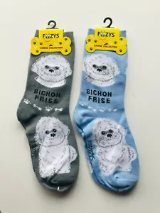 2 paia calze Bichon Frise Dog Crew donna nuove taglia 9-11 Foozys - Foto 1 di 1
