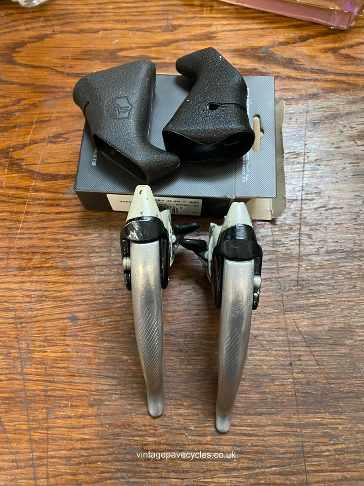 Vintage Campagnolo Chorus 8 Speed Alloy Body Ergo Levers ReBUIT New Hoods #ERG06 - Image 1 of 4