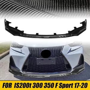 FOR LEXUS IS F SPORT 17-20 CARBON FIBER STYLE PAINTED FRONT BUMPER LIP SPOILER - Picture 1 of 12
