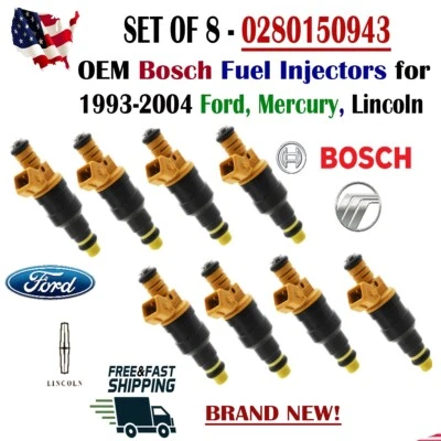 Inyectores de combustible Bosch OEM x8 4 orificios 19LB IVgen nuevos mejorados para Ford Mercury 93-04 Foto 1 de 4