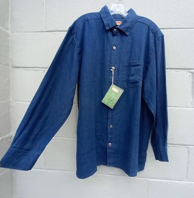 NWT  100% Hemp Long Sleeve Sashmill Shirt Denim Blue Men's Size Medium NWT - Image 1 of 4