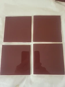 Azulejos Estilo Vintage Nuevo Borgoña Claro Años 50 4 1/4 IMITACIÓN 4 Piezas Nuevo Nuevo de Lote Antiguo - Imagen 1 de 1