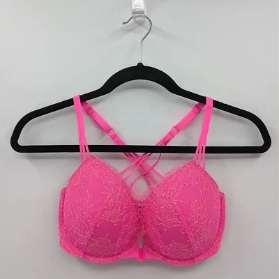 Victoria's Secret Bra Women's 32DD Pink Lace Push Up Very Sexy Racerback - Image 1 of 4