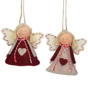 Northlight Juego de 2 Adornos de Navidad Ángel Gris y Rojo 3.5" - Imagen 1 de 3