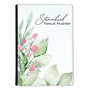 Stammbuch A5 personalisiert Familienstammbuch Leder Boho Gold Grün/weiß - Bild 1 von 6