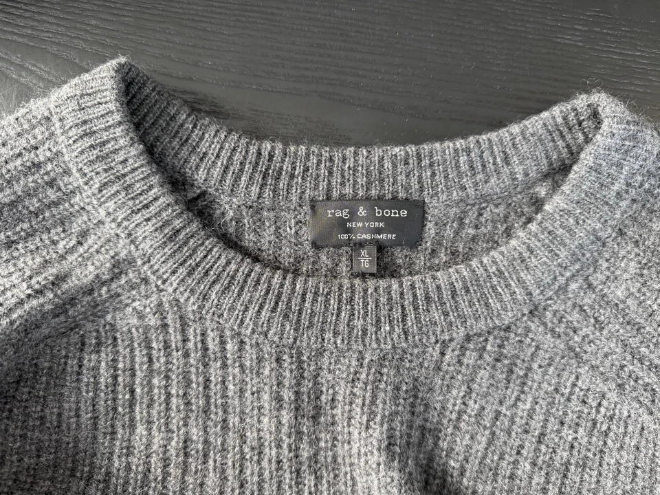 Rag & Bfone Men's Charcoal Gray Cashmere Knit Sweater Size XL EUC - Image 1 of 4