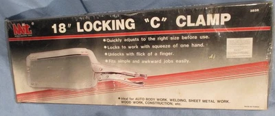 18 INCH LOCKING "C" CLAMP With VISE GRIP - NEW IN SEALED BOX By MIT - Image 1 of 4