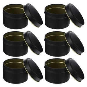 6 Pcs Metal Jars with Lids Round Tin Container for Candle Making - Picture 1 of 12