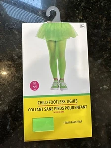 Amscan Child M/L to 85 lbs. Age 6+ NEON GREEN Footless Tights ONE PAIR - Picture 1 of 3
