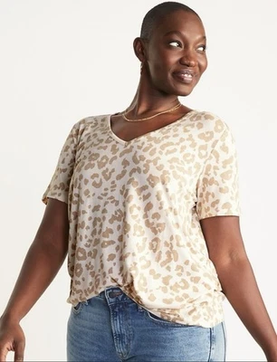 Camiseta Old Navy Para Mujer Talla Grande ~ Manga Corta Lujo Estampado Animal Camiseta Nueva con Etiquetas Foto 1 de 4