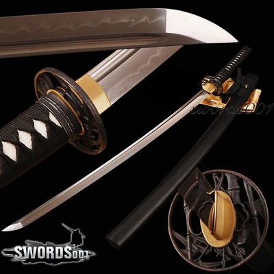 Bamboo Style Clay Tempered Japanese Katana Sword High Carbon Steel Real Sharp - Image 1 of 4