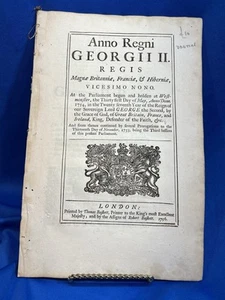 Antiquarische Statutenseiten 1756, Gr. Britisches Parlament Schuldner/Gläubiger Gesetze - Bild 1 von 10