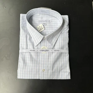 Camisa Joseph & Feiss Para Hombre Grande 17.5 34/35 Azul Cuadros Sin Hierro Vestido Algodón - Imagen 1 de 4