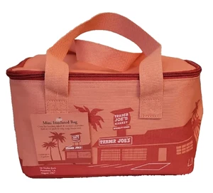 Trader Joe's Insulated Mini Tote Bag Pastel Peach Lunch Bag Cooler Rare NEW - Picture 1 of 8