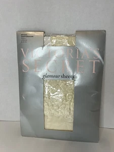 Neu aus altem Lagerbestand Victoria's Secret Glamour transparente Braut-Strumpfhose CREMEFARBEN Spitze Nylon Small - Bild 1 von 4