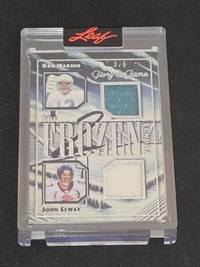 2025 Leaf Glory of the Game Dan Marino John Elway Frozen Tundra Dual Jersey 3/6 - Picture 1 of 2