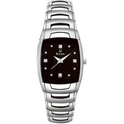 Bulova Women's Black Dial Diamond Stainless Steel Watch 96P15 - Image 1 of 2