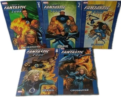 Ultimate Fantastic Four Volumes 1-3,5,8 Marvel Comics Hardcover Graphic Novels - Image 1 of 4