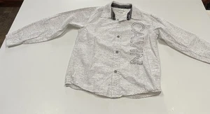 Calvin Klein Jeans Boys Button Down Shirt boys size 6 White/gray Accents - Picture 1 of 3