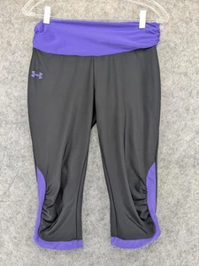 Under Armour Capri Pants Womens Large Ruched Activewear Leggings Yoga Workout - Picture 1 of 14