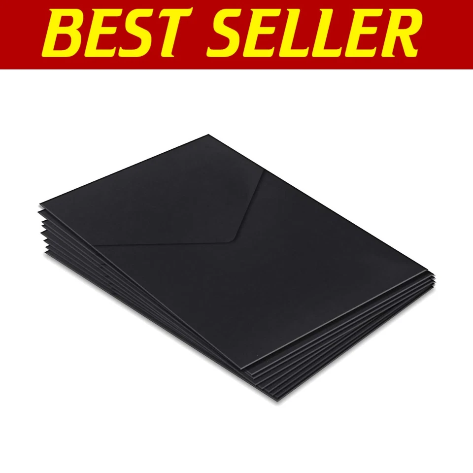 Carpetas de bolsillo lisas negras de alta calidad - 50 sobres sellantes para eventos Foto 1 de 4
