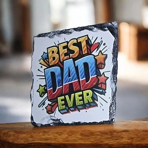 Set of x2 -  Square Rock Slate Drink Coasters for Dad Christmas Stocking Gift🎁  - Picture 1 of 6