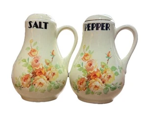 Vintage Hall Kitchenware Yellow Rose Salt & Pepper Shaker Set - Picture 1 of 9