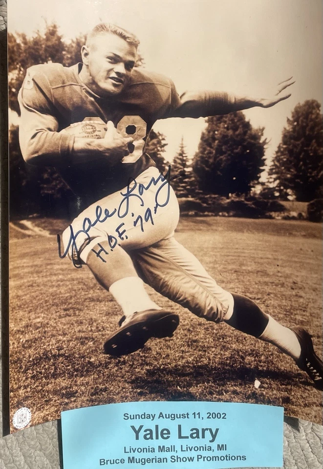 Yale Lary   (D) 1957  Detroit Lions  Autographed 8x10 photo W TIC COA - Image 1 of 1