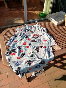 Sehr süßer Schlafanzug Pyjama Homewear Anzug blau weiß Blumen 5 XL 52/54 - Bild 1 von 6
