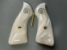 Gorgeous Smooth White Pearl Resin Grips For S&W J Frame Square Butt Panel Grips