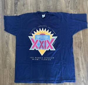 1995 Super Bowl XXIX Miami Joe Robbie Stadium Trench T-Shirt XL Single Stitch - Picture 1 of 14