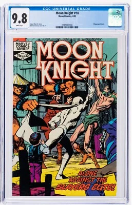 MOON KNIGHT #18 CGC 9.8 WHITE Pages Bronze Age MARVEL COMICS 1982 Wraparound Cov - Image 1 of 4