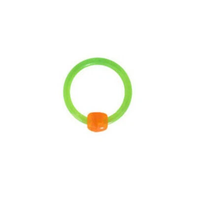 UV Glow Captive Bead Closure Ring Comes in Different Sizes Jewelry Sold in Pairs - Image 1 of 4