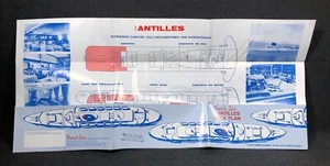 French Line S.S. Antilles 1968 plano de cubierta folleto de crucero mapa de información - Imagen 1 de 1