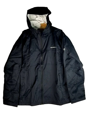 Chaqueta negra ligera impermeable Merrell Fallon para hombre talla 2XL PIT TO PIT 28 Foto 1 de 4